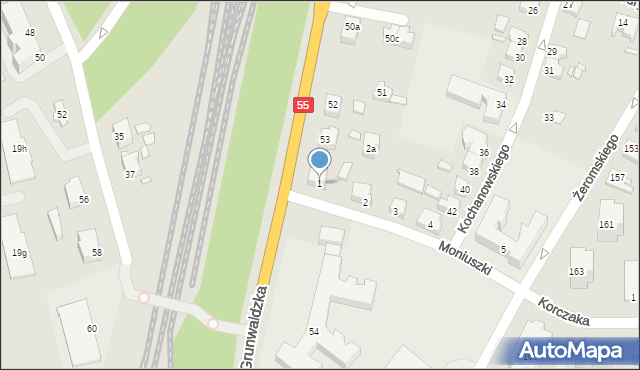 Kwidzyn, Moniuszki Stanisława, 1, mapa Kwidzyn