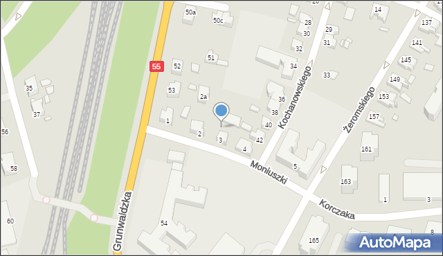 Kwidzyn, Moniuszki Stanisława, 3a, mapa Kwidzyn