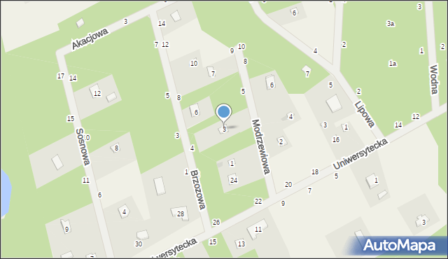 Kwilno, Modrzewiowa, 3, mapa Kwilno