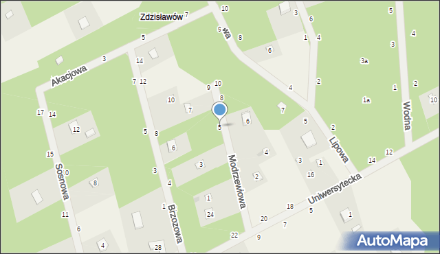 Kwilno, Modrzewiowa, 5, mapa Kwilno