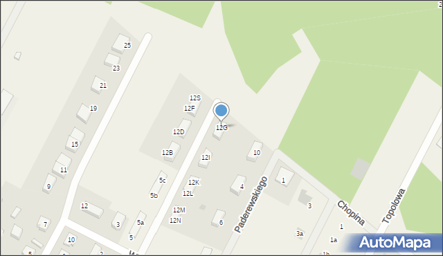 Łajski, Moniuszki Stanisława, 12G, mapa Łajski