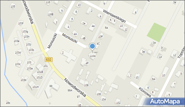 Łajski, Moniuszki Stanisława, 4d, mapa Łajski