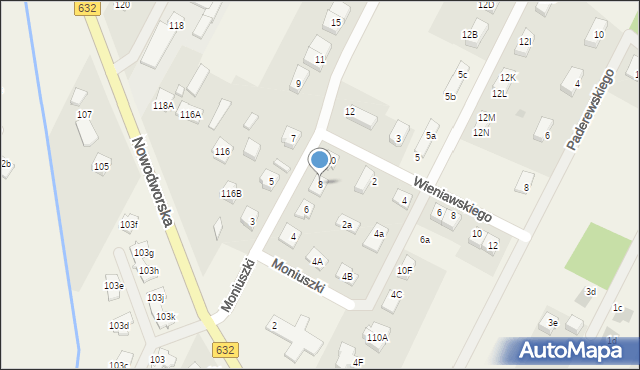 Łajski, Moniuszki Stanisława, 8, mapa Łajski
