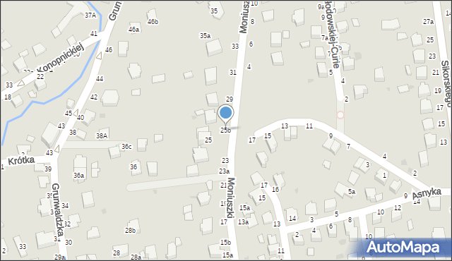 Łańcut, Moniuszki Stanisława, 25b, mapa Łańcut