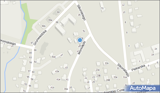 Łańcut, Moniuszki Stanisława, 45a, mapa Łańcut