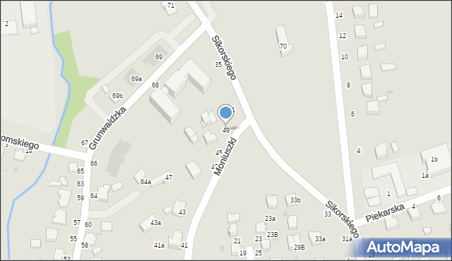 Łańcut, Moniuszki Stanisława, 49, mapa Łańcut