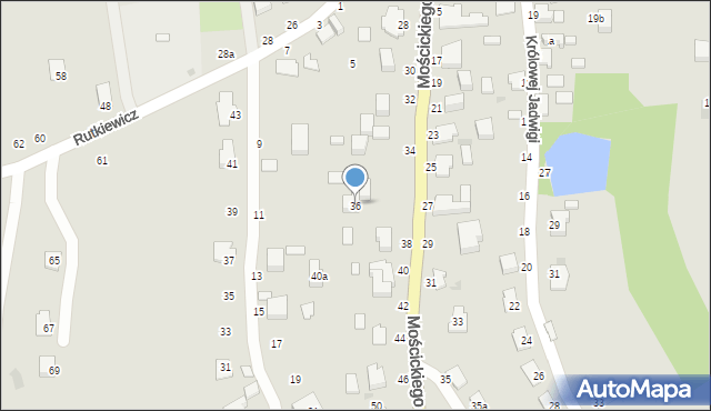 Łańcut, Mościckiego Ignacego, 36, mapa Łańcut