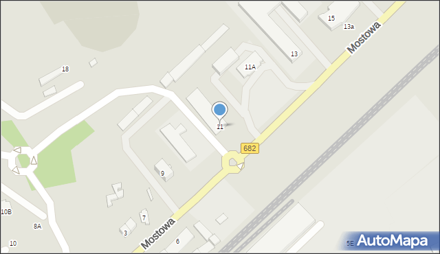 Łapy, Mostowa, 11, mapa Łapy