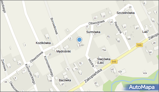 Las, Modra, 1, mapa Las