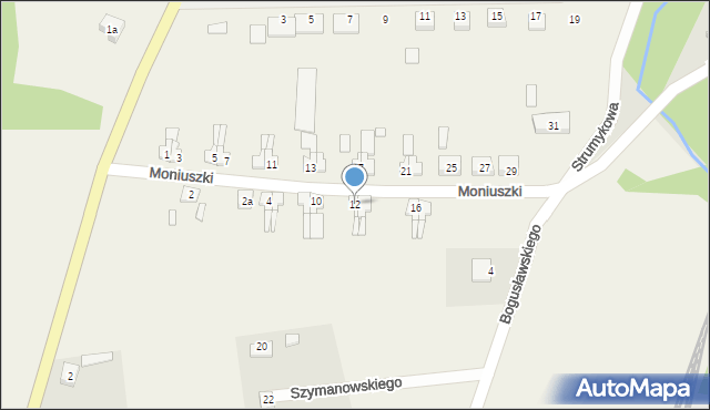 Lasów, Moniuszki Stanisława, 12, mapa Lasów