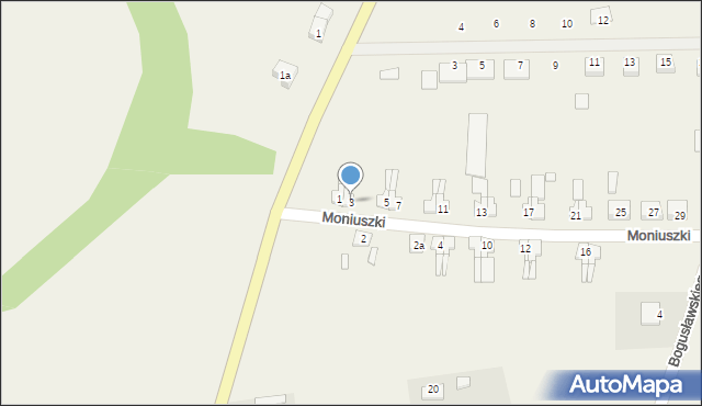 Lasów, Moniuszki Stanisława, 3, mapa Lasów