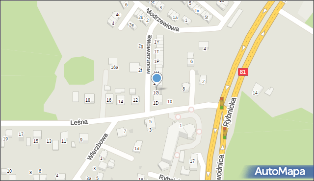 Łaziska Górne, Modrzewiowa, 1h, mapa Łaziska Górne