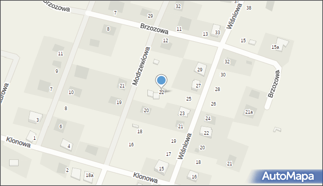 Łebcz, Modrzewiowa, 22, mapa Łebcz