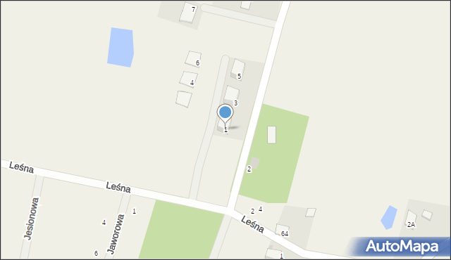 Łęgajny, Modrzewiowa, 1, mapa Łęgajny
