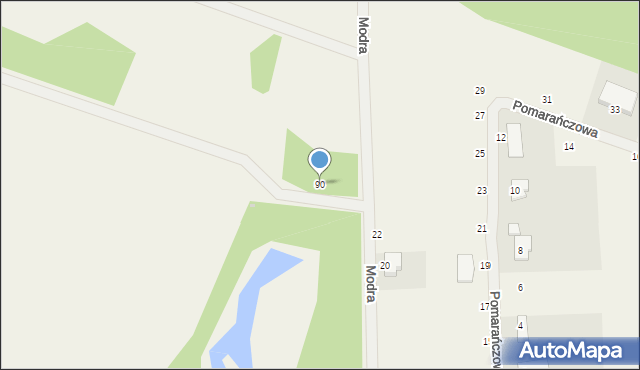 Łęgi, Modra, 90, mapa Łęgi