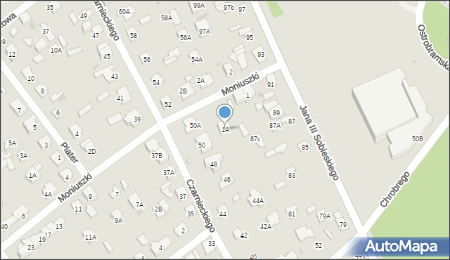 Legionowo, Moniuszki Stanisława, 1A, mapa Legionowo