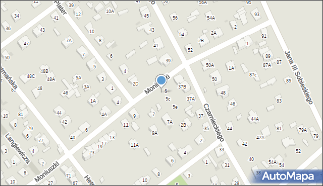 Legionowo, Moniuszki Stanisława, 5a, mapa Legionowo