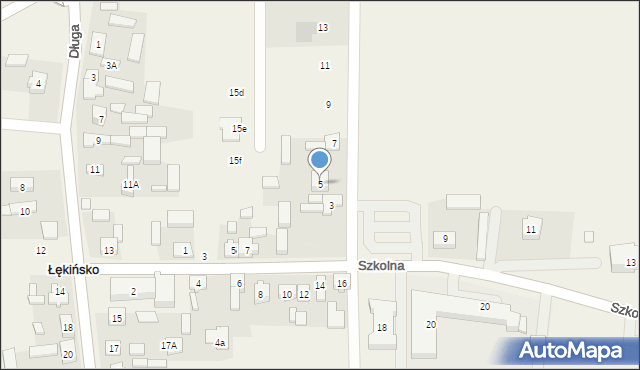 Łękińsko, Modrzewiowa, 5, mapa Łękińsko