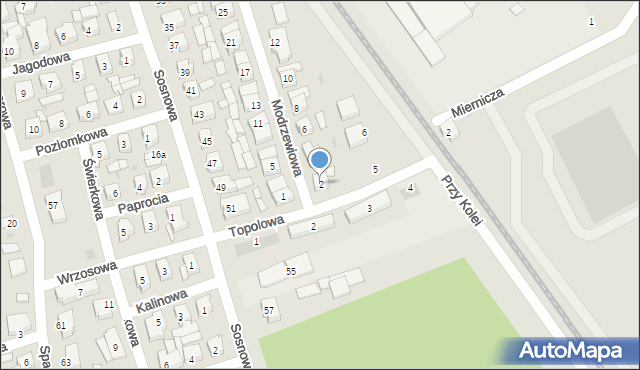 Leszno, Modrzewiowa, 2, mapa Leszno