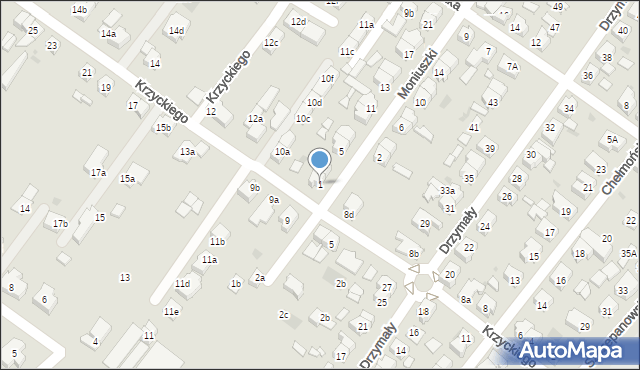 Leszno, Moniuszki Stanisława, 1, mapa Leszno