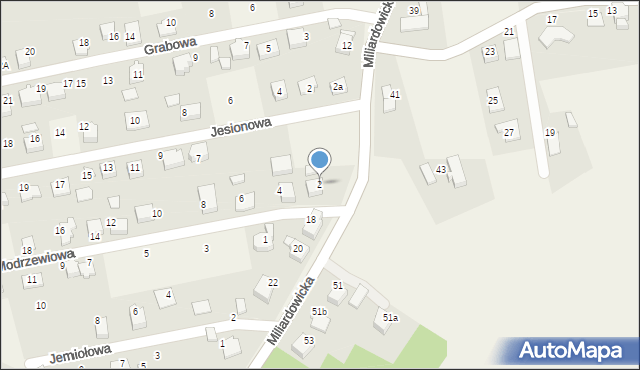 Ligota, Modrzewiowa, 2, mapa Ligota