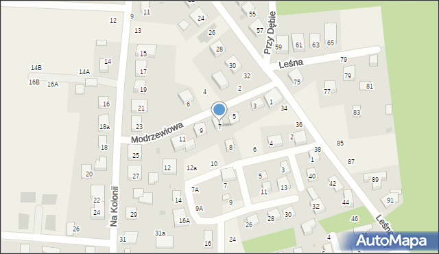 Ligota Piękna, Modrzewiowa, 7, mapa Ligota Piękna