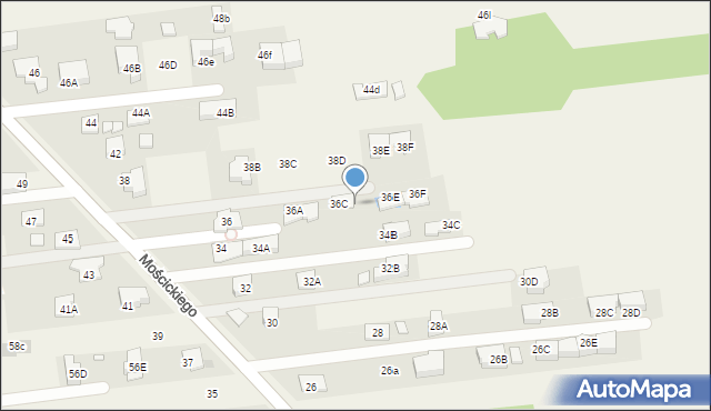 Lipków, Mościckiego Ignacego, 36D, mapa Lipków