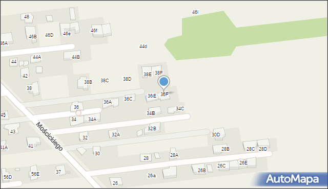 Lipków, Mościckiego Ignacego, 36F, mapa Lipków