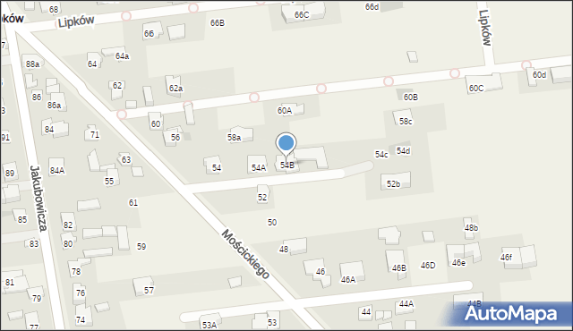 Lipków, Mościckiego Ignacego, 54B, mapa Lipków