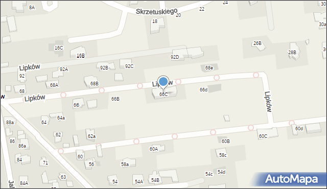 Lipków, Mościckiego Ignacego, 66C, mapa Lipków