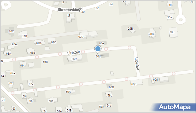 Lipków, Mościckiego Ignacego, 66d, mapa Lipków