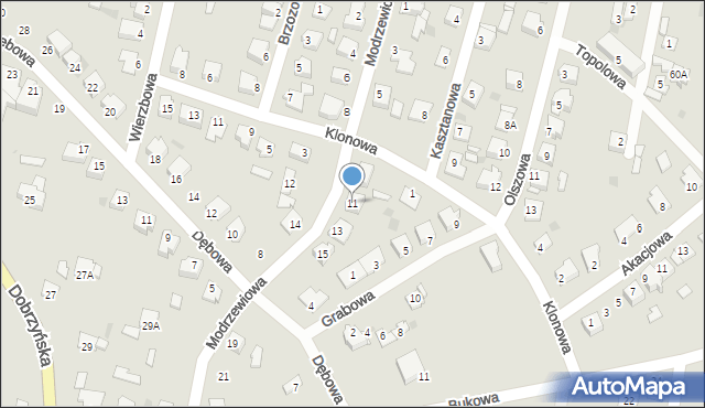 Lipno, Modrzewiowa, 11, mapa Lipno