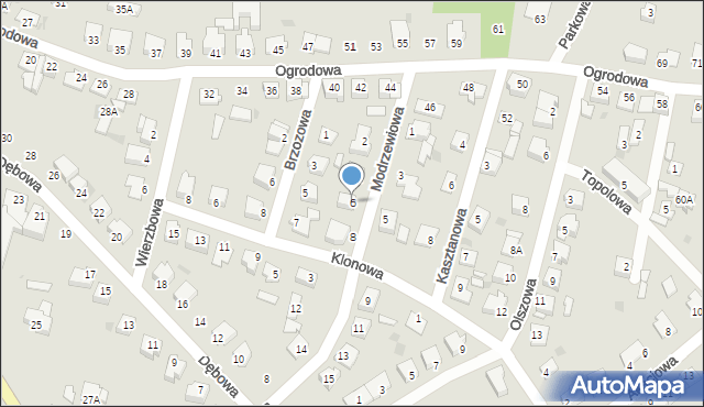 Lipno, Modrzewiowa, 6, mapa Lipno