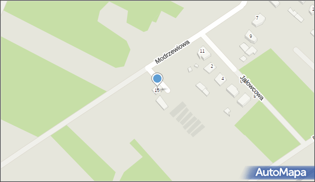 Łochów, Modrzewiowa, 15, mapa Łochów