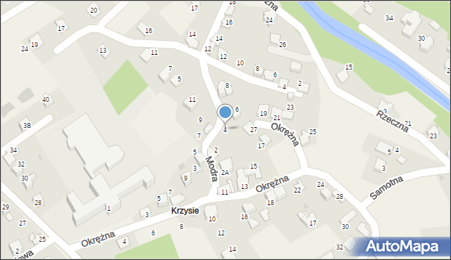 Łodygowice, Modra, 4, mapa Łodygowice