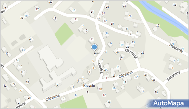 Łodygowice, Modra, 7, mapa Łodygowice