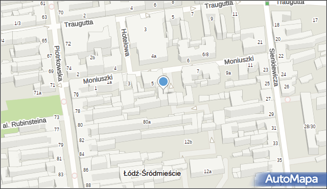 Łódź, Moniuszki Stanisława, 5a, mapa Łodzi