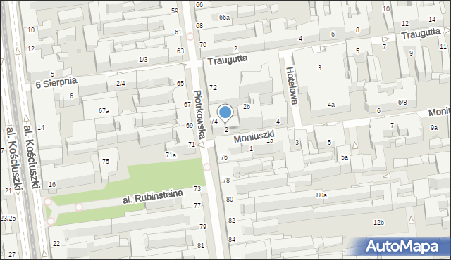 Łódź, Moniuszki Stanisława, 2, mapa Łodzi