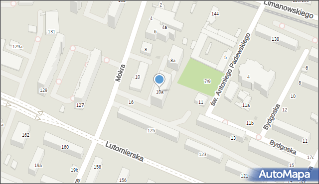 Łódź, Mokra, 10a, mapa Łodzi