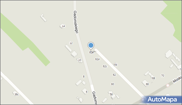 Łódź, Moskule, 62e, mapa Łodzi