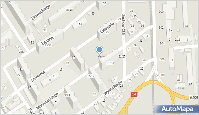 Łódź, Mochnackiego Maurycego, 24, mapa Łodzi