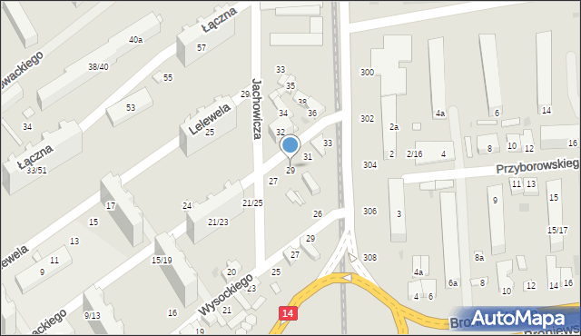 Łódź, Mochnackiego Maurycego, 29, mapa Łodzi