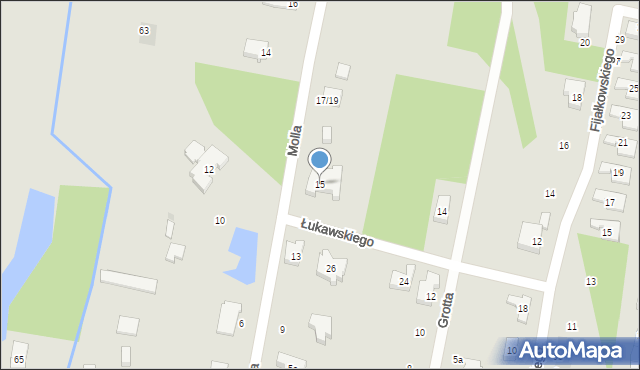 Łódź, Molla Jana, prof., 15, mapa Łodzi