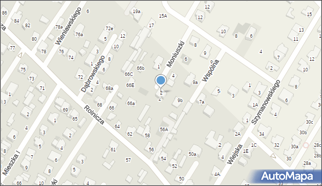 Łomianki, Moniuszki Stanisława, 2, mapa Łomianki