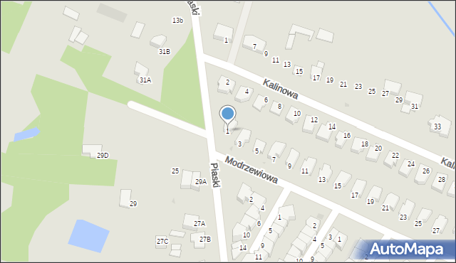 Łomża, Modrzewiowa, 1, mapa Łomży