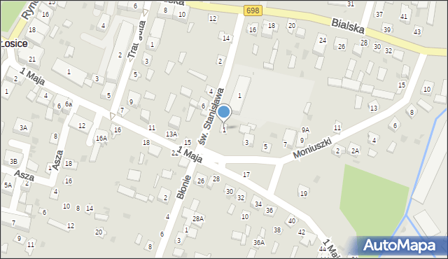 Łosice, Moniuszki Stanisława, 1, mapa Łosice