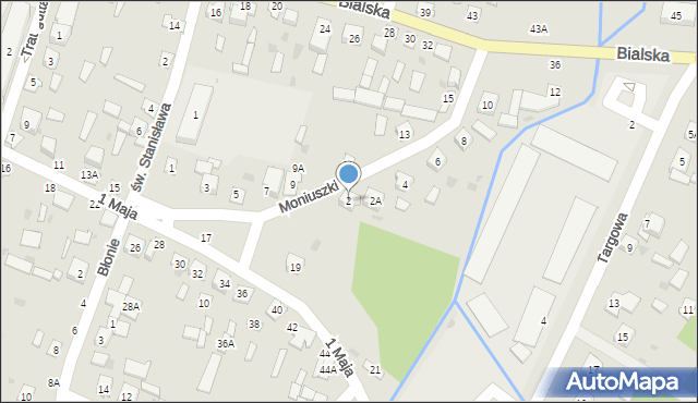 Łosice, Moniuszki Stanisława, 2, mapa Łosice