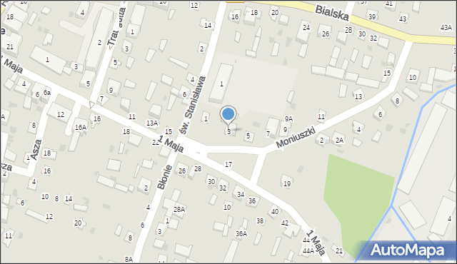 Łosice, Moniuszki Stanisława, 3, mapa Łosice