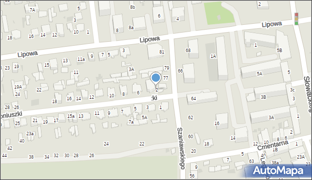 Lubartów, Moniuszki Stanisława, 2, mapa Lubartów