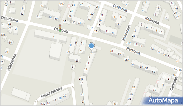 Lubin, Modrzewiowa, 7, mapa Lubin